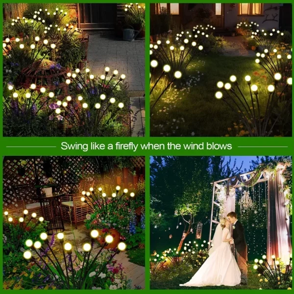 1-12Pack Outdoor LED Solar Lights Waterproof Starburst Solar Firefly Lights Lawn Lamp Garden Lamp for Path Landscape Decorative - Image 6