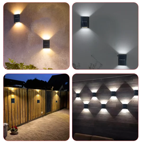 Outdoor Solar Light Waterproof Wall Washer Lamp Up and Down Luminous Light Garden Patio Stairs Fence Courtyard Landscape Decor - Image 6