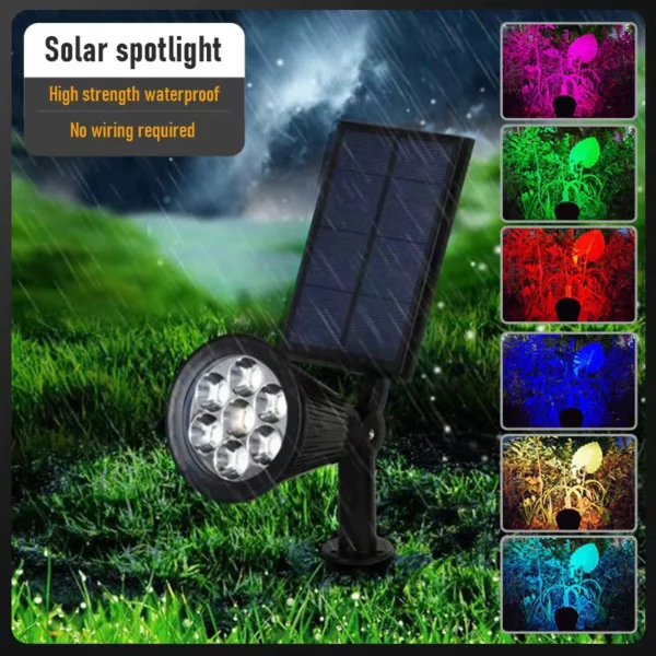 1/2Pcs Solar Powered 7LED Lamp Adjustable Solar Spotlight In-Ground IP65 Waterproof Landscape Wall Light Outdoor Lighting