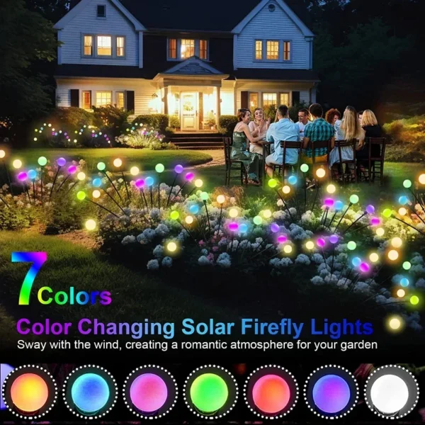 1-12Pack Outdoor LED Solar Lights Waterproof Starburst Solar Firefly Lights Lawn Lamp Garden Lamp for Path Landscape Decorative - Image 2