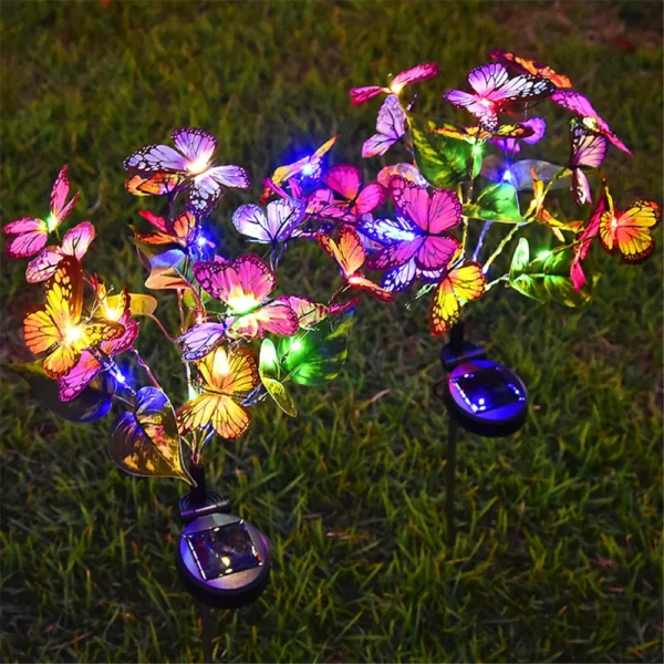 Solar LED Butterfly Ground Lamp Outdoor Lighting, Used for Garden Villa Camping Party Decoration Garden Lawn Landscape Lights - Image 3