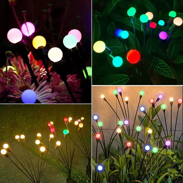 Solar Powered Garden Firefly Lights Outdoor Waterproof Starburst Swaying Light Garden Path Landscape Outdoor Decorative Glowworm - Image 5