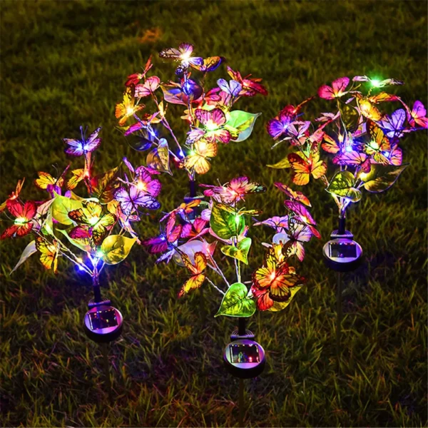 Solar LED Butterfly Ground Lamp Outdoor Lighting, Used for Garden Villa Camping Party Decoration Garden Lawn Landscape Lights