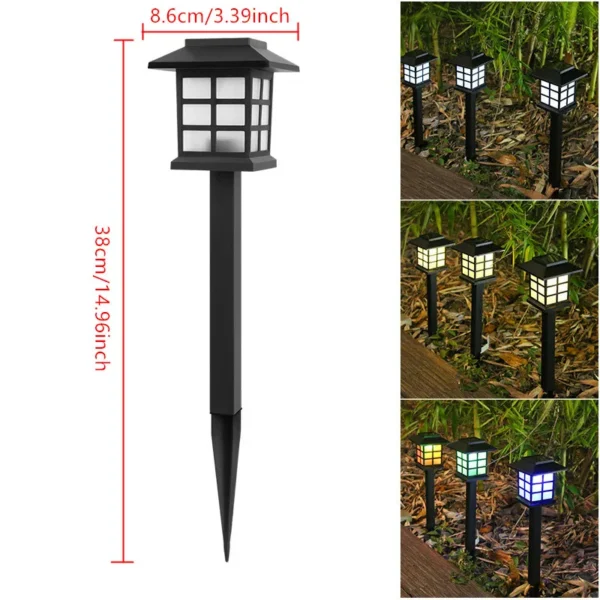 2pcs Solar Walkway Lights Outdoor Small House lamp Waterproof Landscape LED Lighting Suitable For Patio Lawn Path Garden Aisle - Image 3