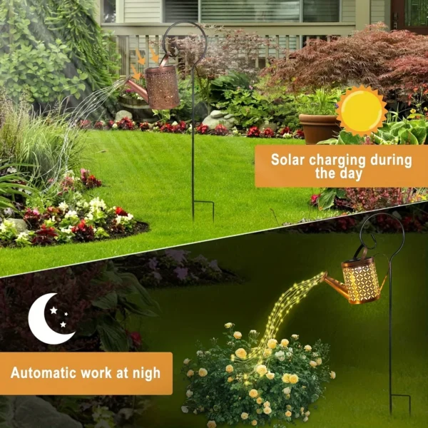 Solar Watering Can Light Hanging Waterfall Lamp Outdoor Garden Lights Decor Yard Porch Lawn Backyard Landscape Sun Lamp - Image 2