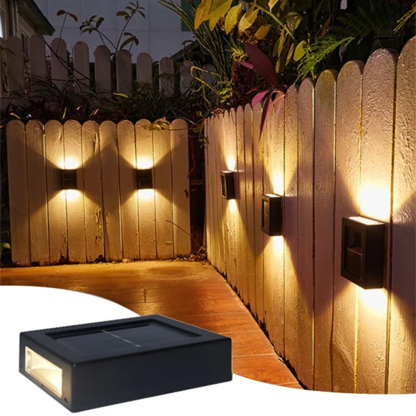 Outdoor Solar Light Waterproof Wall Washer Lamp Up and Down Luminous Light Garden Patio Stairs Fence Courtyard Landscape Decor