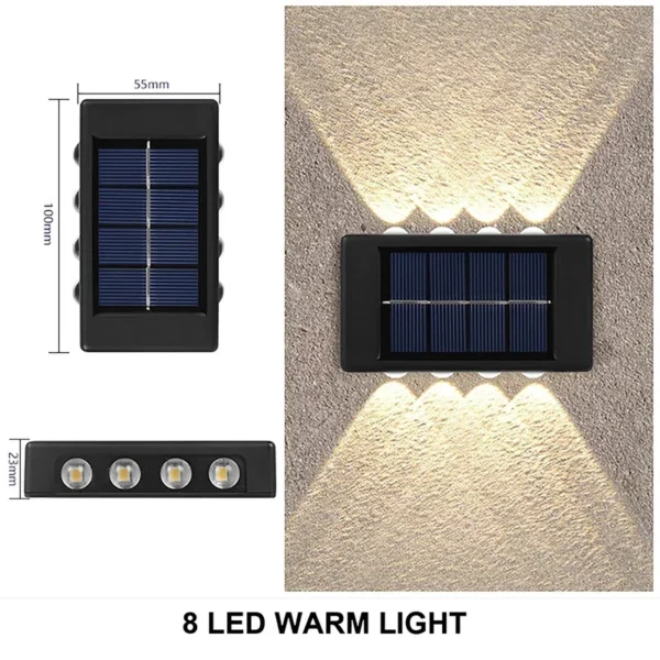 Zilvix LED Solar Lamp Outdoor Waterproof Wall Lights For Garden Yard Decor Landscape Up and Down Luminous Lighting Sunlight - Image 6