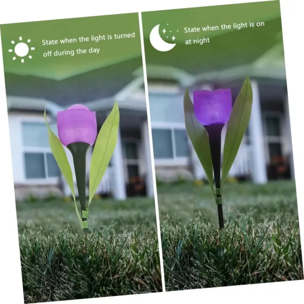 Solar LED Light Outdoor Tulip Rose Flower Lamp Landscape Garden Decor Lawn Lamp Waterproof Garden Lights Outdoor Solar Lights - Image 2