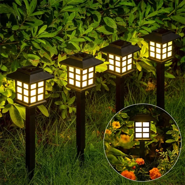 2pcs Solar Walkway Lights Outdoor Small House lamp Waterproof Landscape LED Lighting Suitable For Patio Lawn Path Garden Aisle