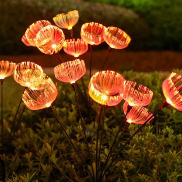 led solar fiber jellyfish light outdoor decorative plug-in lights 7 head warm garden starry lawn landscape lights - Image 5