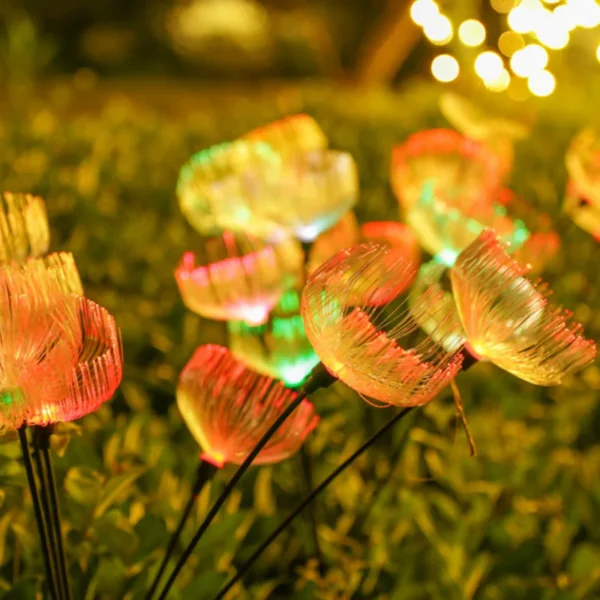 led solar fiber jellyfish light outdoor decorative plug-in lights 7 head warm garden starry lawn landscape lights - Image 4